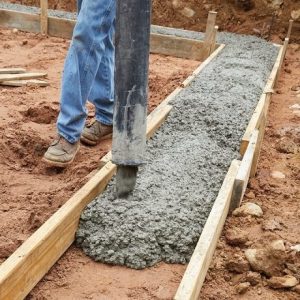 Concrete footing of house